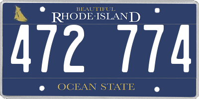RI license plate 472774