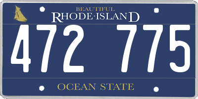 RI license plate 472775