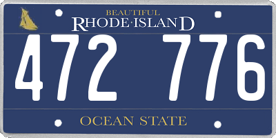 RI license plate 472776