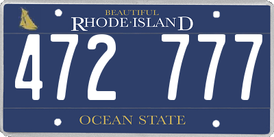 RI license plate 472777