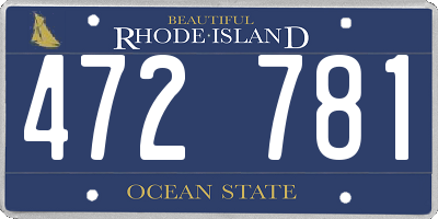 RI license plate 472781