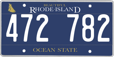 RI license plate 472782