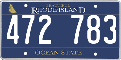 RI license plate 472783