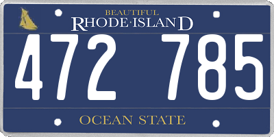 RI license plate 472785