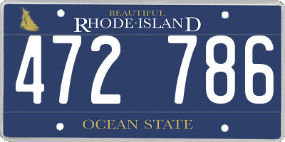 RI license plate 472786