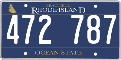 RI license plate 472787
