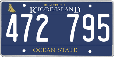 RI license plate 472795