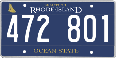 RI license plate 472801