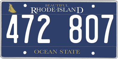 RI license plate 472807