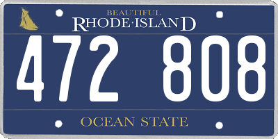 RI license plate 472808