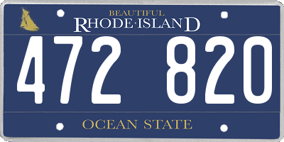 RI license plate 472820