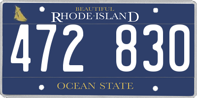 RI license plate 472830