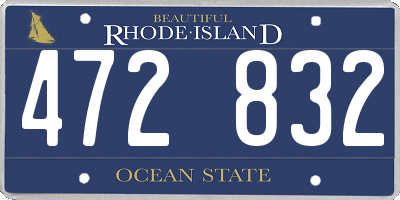 RI license plate 472832