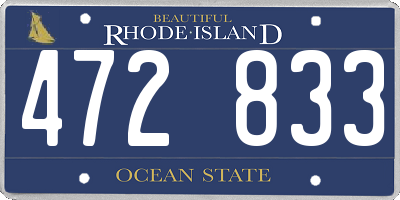 RI license plate 472833