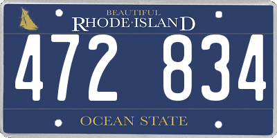 RI license plate 472834