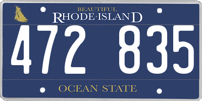 RI license plate 472835
