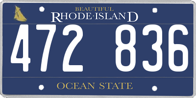 RI license plate 472836