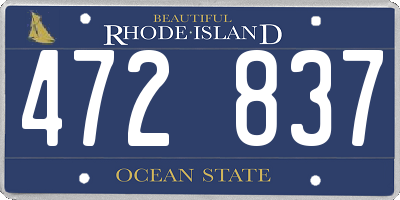 RI license plate 472837