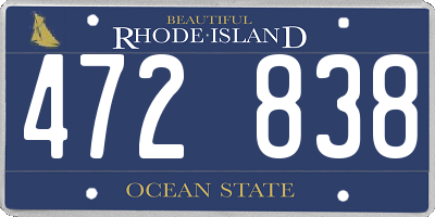 RI license plate 472838