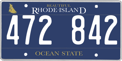 RI license plate 472842