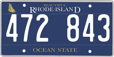 RI license plate 472843