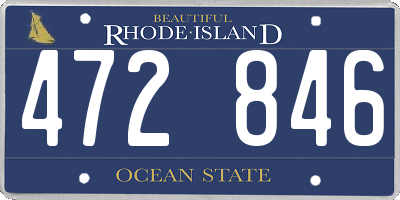 RI license plate 472846