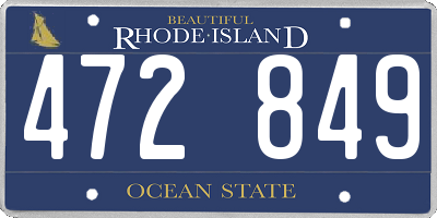 RI license plate 472849