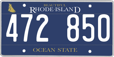 RI license plate 472850