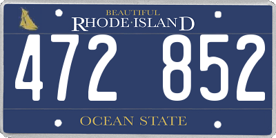 RI license plate 472852