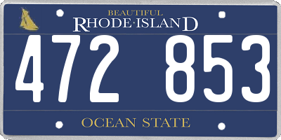 RI license plate 472853