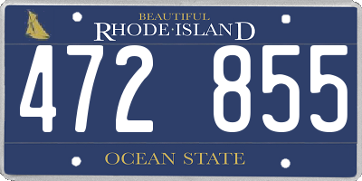 RI license plate 472855
