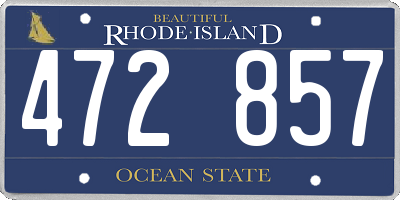 RI license plate 472857
