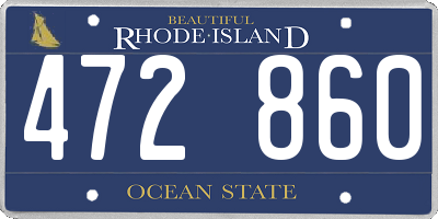 RI license plate 472860