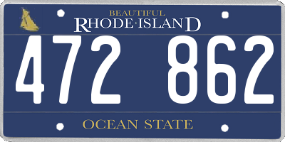 RI license plate 472862