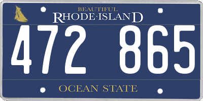RI license plate 472865
