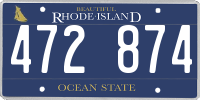 RI license plate 472874