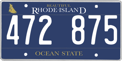RI license plate 472875