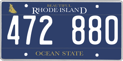 RI license plate 472880