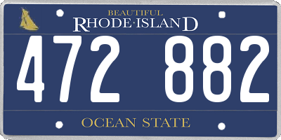 RI license plate 472882