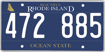RI license plate 472885