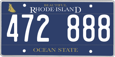 RI license plate 472888