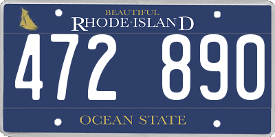 RI license plate 472890