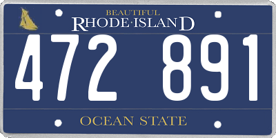 RI license plate 472891