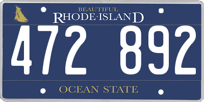 RI license plate 472892