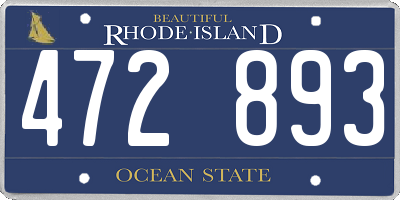 RI license plate 472893