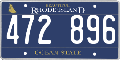 RI license plate 472896