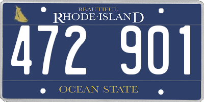 RI license plate 472901