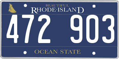 RI license plate 472903