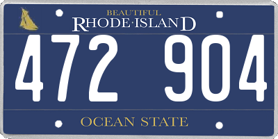 RI license plate 472904