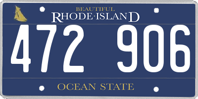 RI license plate 472906